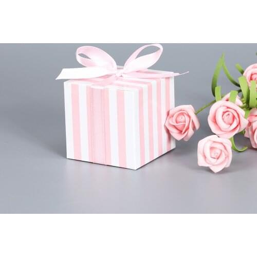 10Pcs/Bag Pink Paper Candy Boxes Treat Children Birthday Wedding Party Favors Baby Shower Decoration Favor Gift Box Christmas