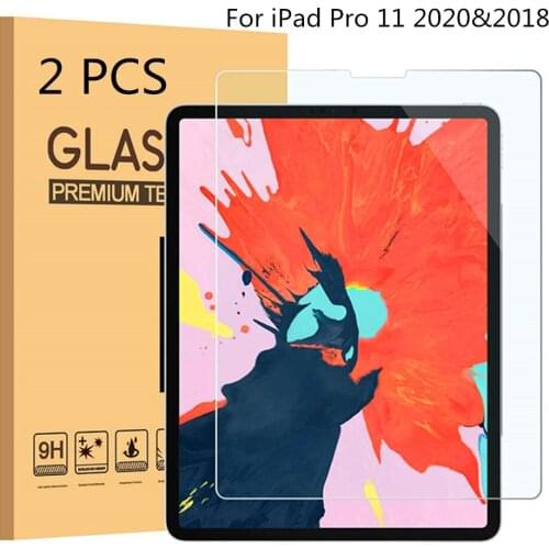 2pcs Screen Protector for iPad Pro 11 2nd Generation 2020 Anti Shock Clear Tempered Glass Screen for ipad 11 2018