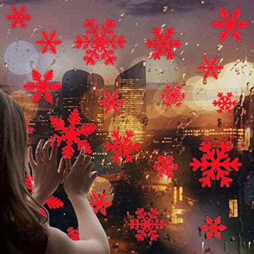27pcs/lot White Snowflake Sticker Decoration Glass Window Kids Room Christmas Wall Stickers Home Decals Decoration New Year 2020