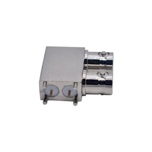 5pcs Q9 Dual BNC Female Right Angle PCB SDI CCTV Camera Socket RF Coaxial Connector Adapter 50ohm