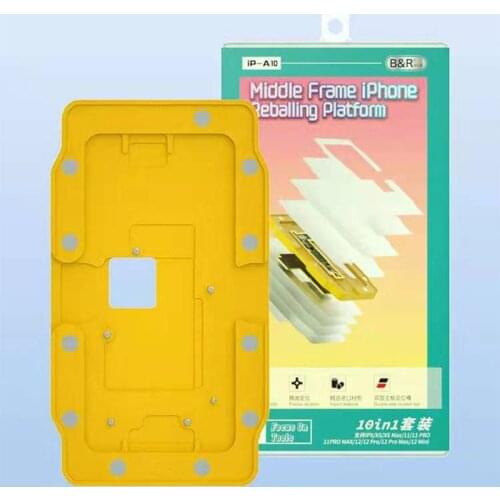 B&R 10 IN 1 Planting Tin Platform Fixture Middle Layer Stencil Template For iPhone X-12 PRO MAX Motherboard BGA Reballing Tools
