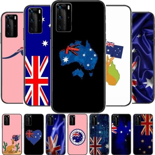Australian flag Phone Case For Huawei P40 p30 P20 10 9 8 Lite E Pro Plus Black Etui Coque Painting Hoesjes comic fas