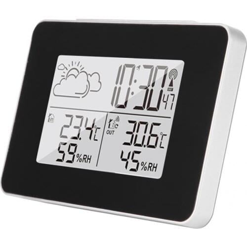 Digital Wireless LCD Forecast Weather Station Digital Alarm Clock Indoor Outdoor Sensor radio alarm clock