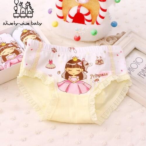 6pcs Children Cotton Panties Girls Cute Cartoon Printed Underpants Childs Breathable Underwear for girls Kids Soft Briefs