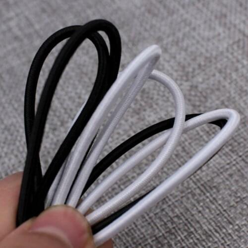 Diy Apparel Sewing Fabric Black White Round Belt Rubber Elastic Bands Rope 90m/lot