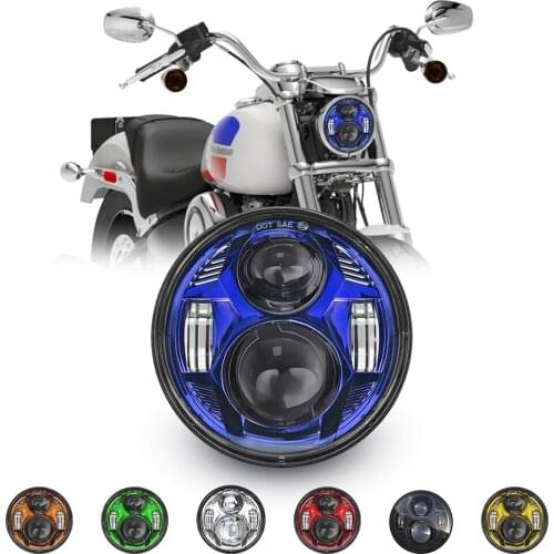 5.75" 5 3/4 inch LED Motorcycle Headlight Black For Harley Sportster 1200 XL1200L Custom XL1200C 883 XL883 883L XL883R 48