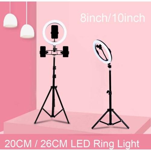 Photo Studio Selfie Ring Light 8inch 10inch LED Ring Lamp Photography Lighting USB Dimmable for Youtube Makeup Video Live