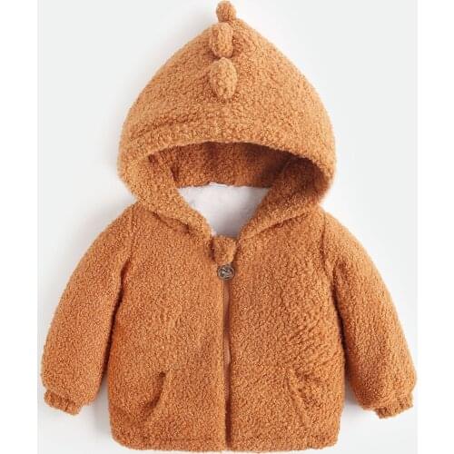Boys jackets velvet thickening autumn and winter new girls clothing jackets Teddy velvet warmth and cotton children cotton coat