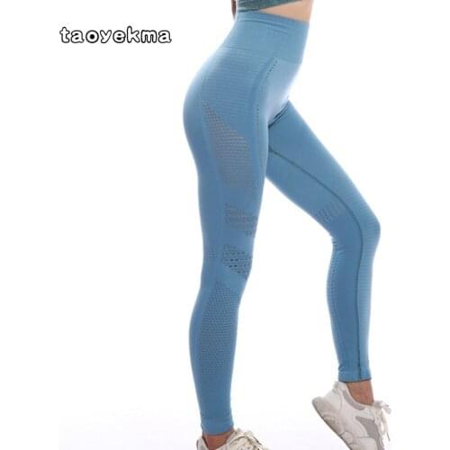 Taoyekma Super Stretchy Gym Tights Energy Seamless Tummy Control Yoga Pants High Waist Sport Leggings Purple Running Pants Women