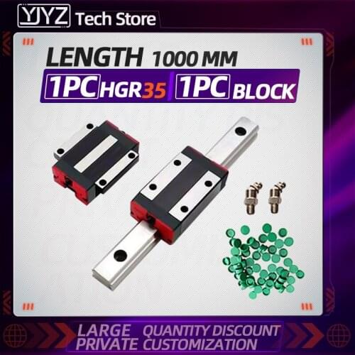 Linear Rail Guide 1pc 1000mm HGR35+1pc HGH35CA/HGW35CC Linear Narrow/Flange carriges Sliding Block cnc parts