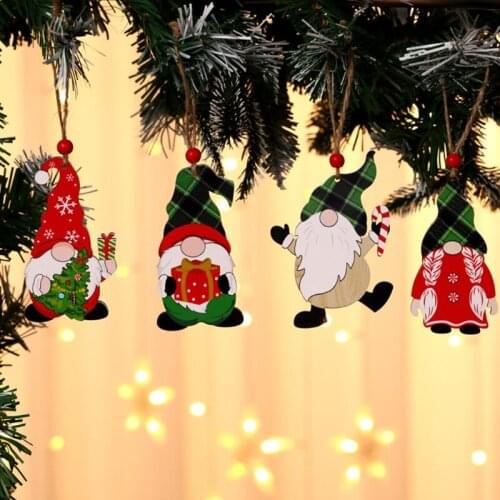 M17D Hanging Wooden Pendant Wood Home Decorations Christmas Gnomes Door Decoration Wooden Crafts Festival Decor Gnomes