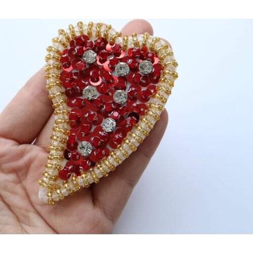 Fashion heart star embroidery patches for clothes rhinestone beaded Patches for clothing DIY sew on parches Embroidery appliques