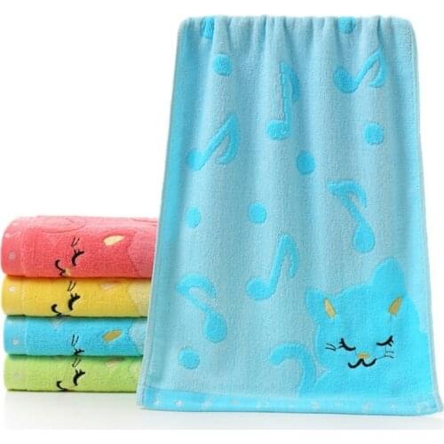 Cartoon Solid Bamboo Fiber Towels Bath Towel For Adults Face Towel Embroidered Water absorbent toallas