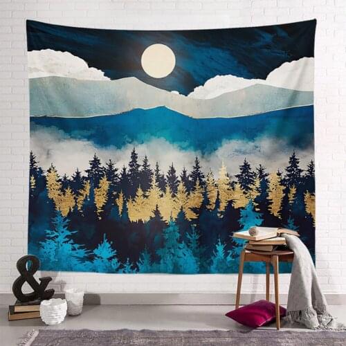 Pattern Mandala Wall Hanging Tapestry Sunrise Oil Painting Pattern Travel Camping Mat Yoga Pad Sleeping Carpet Beach Blanket