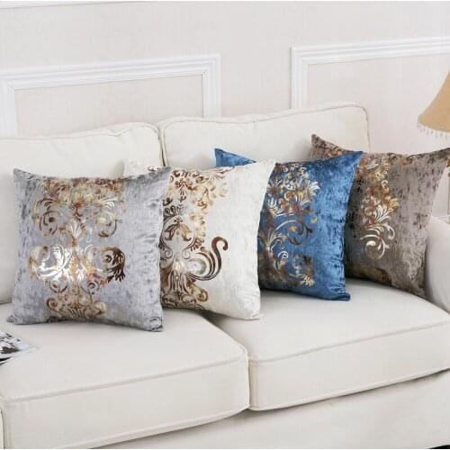 Pillow Cover Cushion Luxurious Bronzing Cover Home Decor Golden Velvet Case Sofa Cushions Decorative Throw