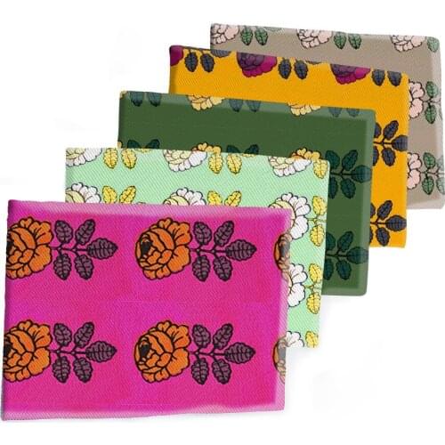 Polyester Cotton Fabric Printed Signle Flowers Twill Fabrics Sheet DIY Sewing Materials 50*145cm