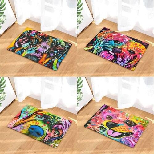 Polyester Doormat In The Room Anime Dogs Area Rug For Bathroom Kitchen Protective Floor Mat Modern Decor Home Textile 40*60cm/Pc