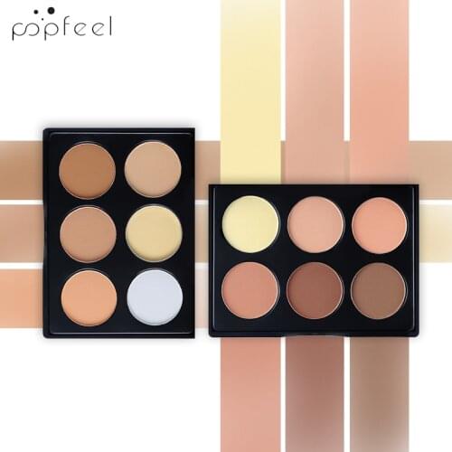 POPFEEL 6 Colors Face Setting Powder Facial Pressed Powder Blusher Retouching Shadow Oil-Control Brighten Foundations Makeup 55g
