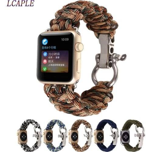 Woven Nylon strap For Apple Watch band 44mm 40mm 42mm 38mm 44 Women/Men bracelet watchband correa iwatch serie 6 se 5 4 3 Strap