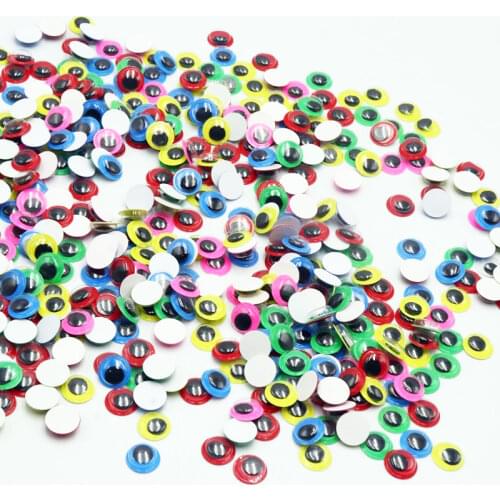 6/8/10/12mm Moving Eye Self Adhesive Wiggling Eyes Colorful Toy Animal Fake Eyes Kindergarten Diy Handmade Materials 200pcs