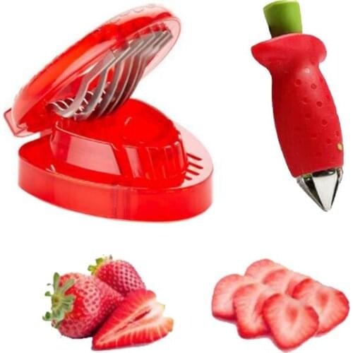 Strawberry Slicer Cutter Corers Strawberry Stem Remover Cherry Tomato Hole Fruit Leaf Remove Fruit Kitchen Gadgets Tool