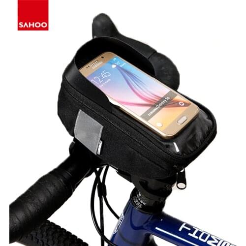 Sahoo 112003 Cycling Bicycle Bike Head Tube Handlebar Cell Mobile Phone Bag Case Holder Case Pannier Carrier For 6.5in Phone