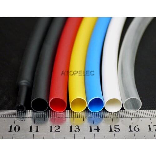 7.9mm Diameter Adhesive Lined 3:1 Heat Shrink Tube Dual Wall Glue Wrap Wire Waterproof Black/Red/Yellow/Green/Blue/White/Clear