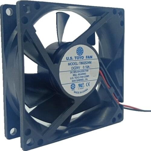 T802524M 8025 24V 0.10A For Power Supply Cases Cooling Fan 8cm Ultra-Quiet Fan
