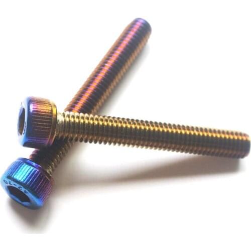 5pcs M6 Allen burnt titanium "plating" screws round cup head screws burn blue motorcycle modification fixed color bolt
