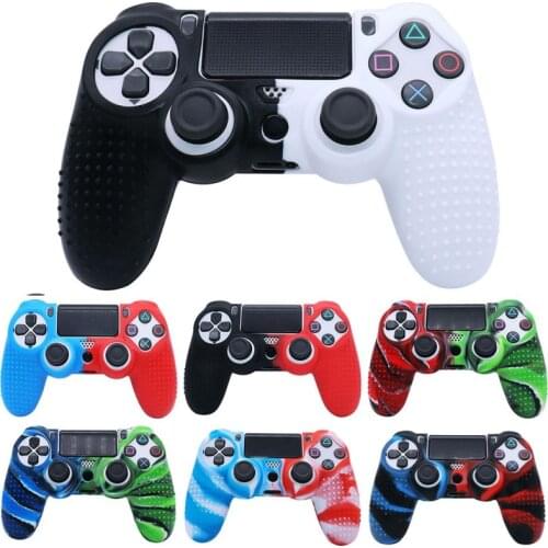 Protective Cover Cases Two-color Soft Rubber Shell Cover Gamepad Silicone Case For PS4 Controller Handle