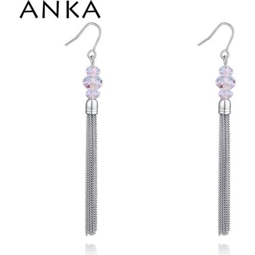 ANKA Brand Crystal Tassel Long Earrings Fashion Jewelry Earrings For Women Crystal From Austria #134289