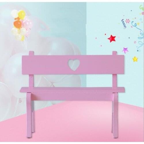 1PC Optional Mini Chair Bench Stool Ornaments Wooden Props Doll House Decoration Accessories Nice Gift for Childern ML 002