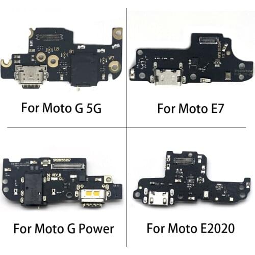 10Pcs/Lot，For Moto G 5G/G Power/E7 E2020 /For Moto One Fusion Plus USB Charger Charging Dock Port Connector Board Flex Cable