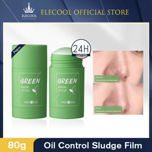 2021 Solid Mask Green Tea Egg Plant Oil Control Eggplant Acne Clearing Fine Pores Solid Mud Mask Skin Care Whitening Face TSLM2