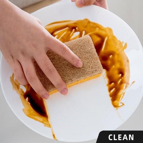 3Pcs/set Multifunctional Wooden Pulp Cotton Cleaning Sponges Dish Washing Sponges Scouring Pad Kitchen Household Cleaning Tools