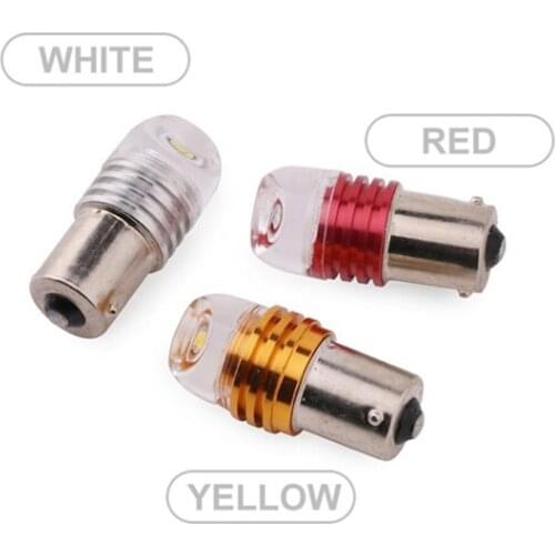 2pcs 3W COB 1156PY 7507 PY21W BAU15S Car LED Concave Lens Brake Turn Signal Parking Lamp Amber Turn Signal for Car Accessories