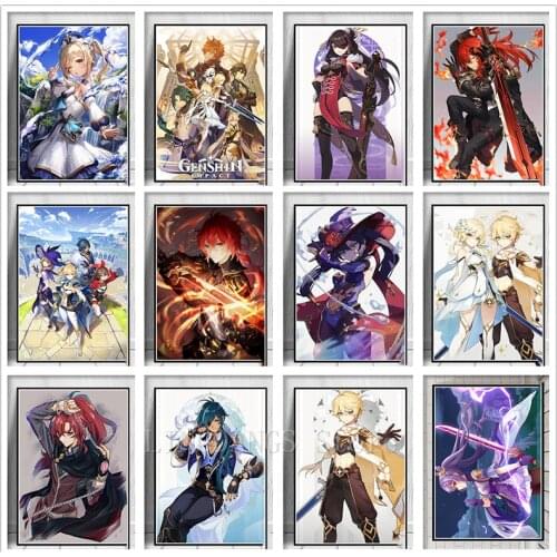 5D DIY Full Drill Diamond Painting Anime Game Genshin Impact Poster Diamond Embroidery Mosaic Cross Stitch Handmade Home Decor