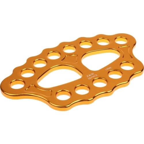 Safety 45KN 15-hole Paw Rigging Plate for Aerial & Rock Climbing Rope Gold Rock Climbing Rescue Exploring Equipment Outdoor Tool