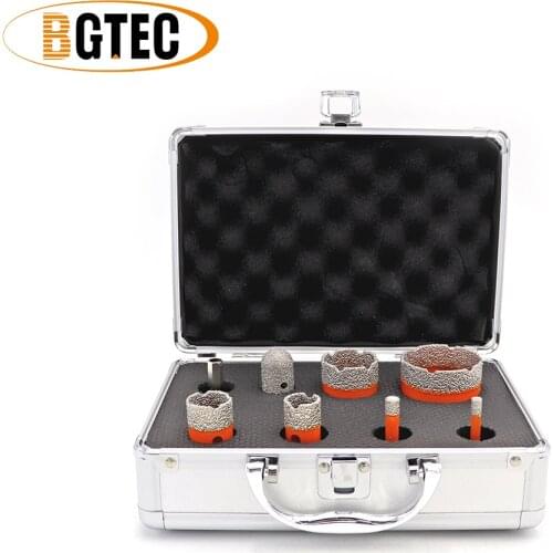 BGTEC 1set M14 6/8/20/25/35/50/F20/HEX Vacuum Brazed Diamond Drill Core Bits With Box Hole Saw Granite Marble Ceramic Finger Bit