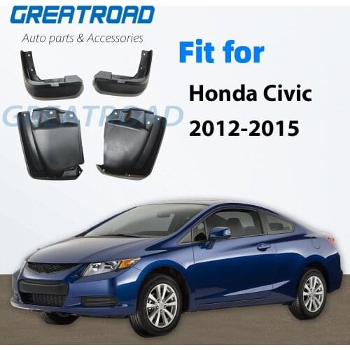 For Honda Civic 2012-2015 Mudflaps Splash Guards Front Rear Mud Flap Mudguards Fender 2012 2013 2014 2015 Set Molded Mud Flaps