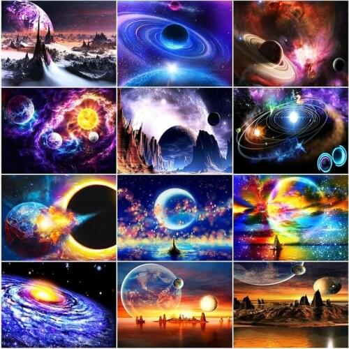 CHENISTORY Paint By Number Planet Drawing On Canvas Handpainted Painting Art Gift DIY Pictures By Number Landscape Kits Home Dec