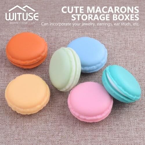 Cheap Sale+Hot Selling 48PCS=each 8PCS Kawaii Pastel Boxes Trinket Jewellery Stud Gum Storage Mini Macaroon Cases