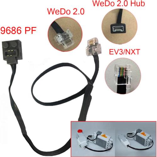 Electri Power Functions Parts 25cm The Wedo 2.0 Crystal Connector Cable Building Blocks For EV3 Classic 9686 Robotics Diy Toys
