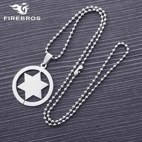 FIREBROS 2021 Men Women Jewelry 316L Stainless Steel Solomon Seal Star of David Pendant Israel Spiritual Amulet Mascot Necklace
