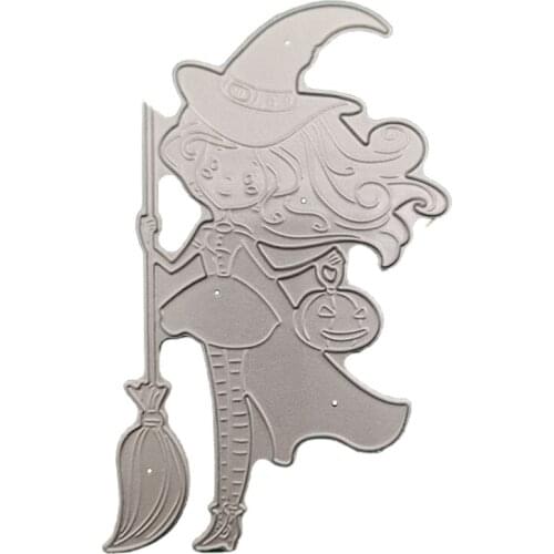 Halloween Witch Metal Cutting Dies Stencil Scrapbooking DIY Album Stamp Paper Card Mold Embossing Decoration Craft