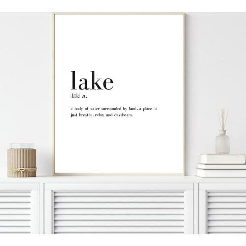Lake Definition Art Prints Housewarming Gift Modern Minimal Wall Art Canvas Painting Nordic Style Wall Picture Living Room Decor
