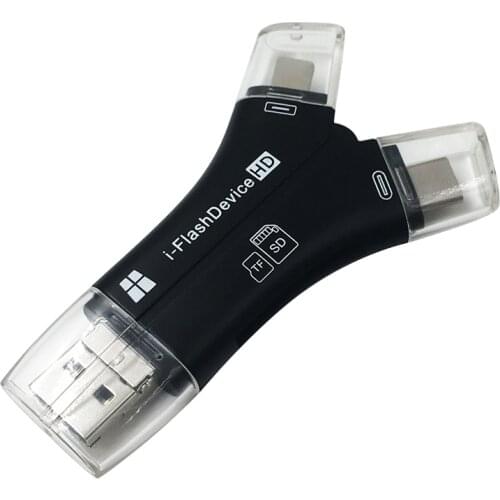 Card Reader Versatile High Speed 4-in-1 SD Card Reader for All Devices Micro SD Memory Card Reader SUB Sale I-flashdevice Drop