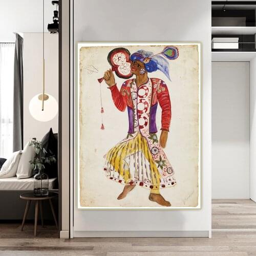 Citon Natalia Goncharova《Untitled Costume Design》Canvas Oil Painting Artwork Poster Decorative Picture Decor Home Decoration