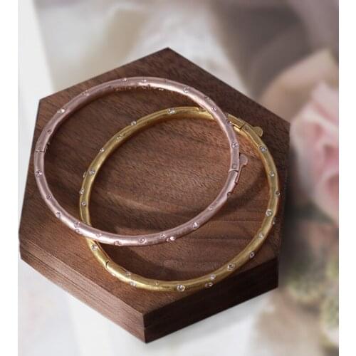 Classic Cylinder Openable Bracelet For Women Rhinestones Rose Gold Accessories Fashion 2020 Trend Chain Bracelets Girls Jewelry