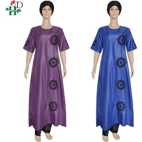 H&D African Dashiki Women Tops Pants Suits Lady Clothes Scarf Short Sleeve Shirts Pant Suit 3 Pieces Set Traditional Party Dress